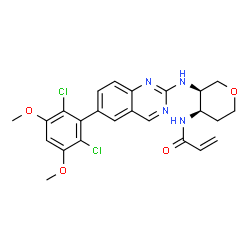 ChemSpider 2D Image | N-[(3R,4R)-3-{[6-(2,6-Dichloro-3,5-dimethoxyphenyl)-2-quinazolinyl]amino}tetrahydro-2H-pyran-4-yl]acrylamide | C24H24Cl2N4O4