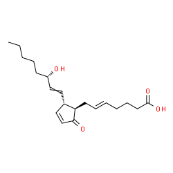 ChemSpider 2D Image | (5E,15S)-15-Hydroxy-9-oxoprosta-5,10,13-trien-1-oic acid | C20H30O4