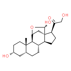 ChemSpider 2D Image | (3alpha,5beta,11alpha,18S)-3,18,21-Trihydroxy-11,18-epoxypregnan-20-one | C21H32O5