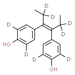 ChemSpider 2D Image | 4,4'-(3Z)-(2,2,5,5-~2~H_4_)-3-Hexene-3,4-diyldi(2,6-~2~H_2_)phenol | C18H12D8O2