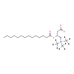 ChemSpider 2D Image | L-Carnitine-(trimethyl-d9) tetradecanoyl ester | C21H32D9NO4