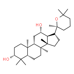 ChemSpider 2D Image | (3alpha,5beta,8alpha,9beta,10alpha,12alpha,13alpha,14beta,17alpha)-20,25-Epoxydammarane-3,12-diol | C30H52O3