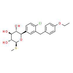 ChemSpider 2D Image | Methyl (5R)-5-[4-chloro-3-(4-ethoxybenzyl)phenyl]-1-thio-beta-D-xylopyranoside | C21H25ClO5S