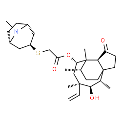 ChemSpider 2D Image | (2S,3R,4R,6S,8S,14S)-3-Hydroxy-2,4,7,14-tetramethyl-9-oxo-4-vinyltricyclo[5.4.3.0~1,8~]tetradec-6-yl {[(3-exo)-8-methyl-8-azabicyclo[3.2.1]oct-3-yl]sulfanyl}acetate | C30H47NO4S