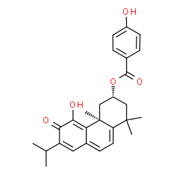 ChemSpider 2D Image | (2beta)-11-Hydroxy-12-oxoabieta-5,7,9(11),13-tetraen-2-yl 4-hydroxybenzoate | C27H30O5