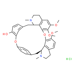 ChemSpider 2D Image | (27S)-15,16,20-Trimethoxy-10,26-dimethyl-2,18-dioxa-10,26-diazaheptacyclo[27.2.2.1~3,7~.1~9,13~.1~19,23~.0~17,35~.0~27,34~]hexatriaconta-1(31),3(36),4,6,13(35),14,16,19(34),20,22,29,32-dodecaen-4-ol h
ydrochloride (1:1) | C37H41ClN2O6