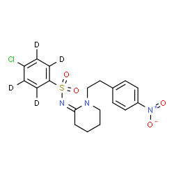 ChemSpider 2D Image | 4-Chloro-N-{(2Z)-1-[2-(4-nitrophenyl)ethyl]-2-piperidinylidene}(~2~H_4_)benzenesulfonamide | C19H16D4ClN3O4S