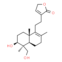 ChemSpider 2D Image | 3-{2-[(4aR,5S,6S,8aS)-6-Hydroxy-5-(hydroxymethyl)-2,5,8a-trimethyl-3,4,4a,5,6,7,8,8a-octahydro-1-naphthalenyl]ethyl}-2(5H)-furanone | C20H30O4