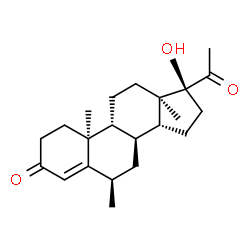 ChemSpider 2D Image | (6beta,8alpha,9beta,10alpha,13alpha,14beta,17alpha)-17-Hydroxy-6-methylpregn-4-ene-3,20-dione | C22H32O3