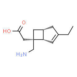 ChemSpider 2D Image | (1S,5R,6R)-6-(Aminomethyl)-3-ethylbicyclo[3.2.0]hept-3-ene-6-acetic acid | C12H19NO2