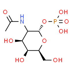 ChemSpider 2D Image | (2xi)-2-Acetamido-2-deoxy-1-O-phosphono-alpha-L-lyxo-hexopyranose | C8H16NO9P