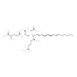ChemSpider 2D Image | L-gamma-Glutamyl-S-[(4S,5R,6E,8E,10E,13E)-1-carboxy-4-hydroxy-6,8,10,13-nonadecatetraen-5-yl]-L-cysteinylglycine | C30H47N3O9S