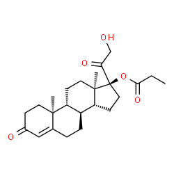 ChemSpider 2D Image | (8alpha,9beta,10alpha,13alpha,14beta,17alpha)-21-Hydroxy-3,20-dioxopregn-4-en-17-yl propionate | C24H34O5