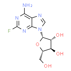 ChemSpider 2D Image | 9-(beta-L-Arabinofuranosyl)-2-fluoro-9H-purin-6-amine | C10H12FN5O4