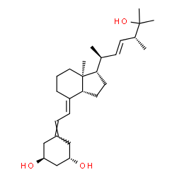 ChemSpider 2D Image | (1S,3S,7E,13alpha,14beta,17alpha)-17-[(2S,3E,5R)-6-Hydroxy-5,6-dimethyl-3-hepten-2-yl]-9,10-secoestra-5,7-diene-1,3-diol | C27H44O3