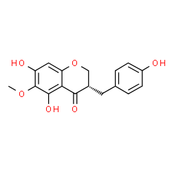 ChemSpider 2D Image | (3S)-5,7-Dihydroxy-3-(4-hydroxybenzyl)-6-methoxy-2,3-dihydro-4H-chromen-4-one | C17H16O6