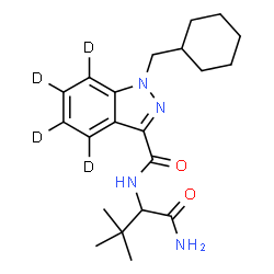 ChemSpider 2D Image | N-(1-Amino-3,3-dimethyl-1-oxo-2-butanyl)-1-(cyclohexylmethyl)(~2~H_4_)-1H-indazole-3-carboxamide | C21H26D4N4O2