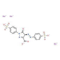 ChemSpider 2D Image | Trisodium (4S)-5-oxo-1-(4-sulfonatophenyl)-4-[(E)-(4-sulfonatophenyl)diazenyl]-4,5-dihydro-1H-pyrazole-3-carboxylate | C16H9N4Na3O9S2