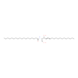 ChemSpider 2D Image | N-[(2S,4E)-1,3-Dihydroxy-4-octadecen-2-yl]octadecanamide | C36H71NO3