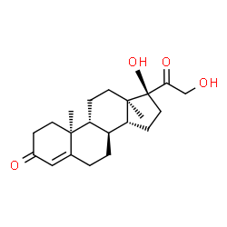 ChemSpider 2D Image | (8alpha,9beta,10alpha,13alpha,14beta,17alpha)-17,21-Dihydroxypregn-4-ene-3,20-dione | C21H30O4
