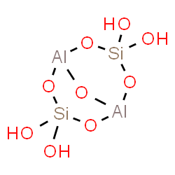 ChemSpider 2D Image | 3,3,7,7-tetrahydroxy-2,4,6,8,9-pentaoxa-3,7-disila-1,5-dialuminabicyclo[3.3.1]nonane | H4Al2O9Si2