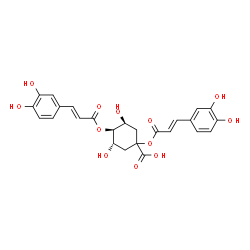 ChemSpider 2D Image | (3S,5S)-1,4-Bis{[(2E)-3-(3,4-dihydroxyphenyl)-2-propenoyl]oxy}-3,5-dihydroxycyclohexanecarboxylic acid | C25H24O12