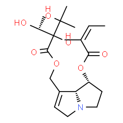 ChemSpider 2D Image | (1R,7aR)-7-[({2,3-Dihydroxy-2-[(1S)-1-hydroxyethyl]-3-methylbutanoyl}oxy)methyl]-2,3,5,7a-tetrahydro-1H-pyrrolizin-1-yl (2Z)-2-methyl-2-butenoate (non-preferred name) | C20H31NO7