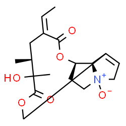 ChemSpider 2D Image | (3Z,5R,14aR,14bR)-3-Ethylidene-6-hydroxy-5,6-dimethyl-3,4,5,6,9,11,13,14,14a,14b-decahydro[1,6]dioxacyclododecino[2,3,4-gh]pyrrolizine-2,7-dione 12-oxide | C18H25NO6