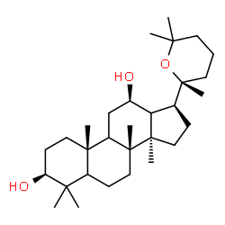 ChemSpider 2D Image | (3beta,5xi,9xi,12beta,13xi,20R)-20,25-Epoxydammarane-3,12-diol | C30H52O3