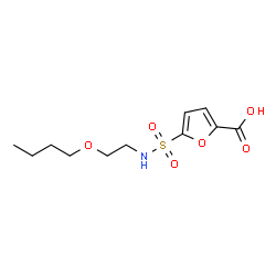 ChemSpider 2D Image | 5-[(2-Butoxyethyl)sulfamoyl]-2-furoic acid | C11H17NO6S