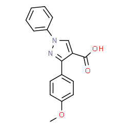 ChemSpider 2D Image | 3-(4-Methoxyphenyl)-1-phenyl-1H-pyrazole-4-carboxylic acid | C17H14N2O3
