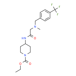 ChemSpider 2D Image | Ethyl 4-({N-methyl-N-[4-(trifluoromethyl)benzyl]glycyl}amino)-1-piperidinecarboxylate | C19H26F3N3O3