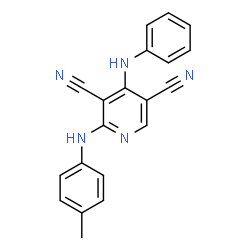 ChemSpider 2D Image | 4-Anilino-2-[(4-methylphenyl)amino]-3,5-pyridinedicarbonitrile | C20H15N5