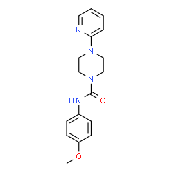 ChemSpider 2D Image | N-(4-Methoxyphenyl)-4-(2-pyridinyl)-1-piperazinecarboxamide | C17H20N4O2