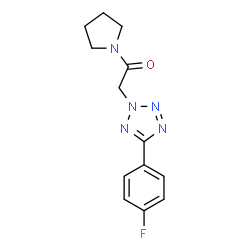 ChemSpider 2D Image | 2-[5-(4-Fluorophenyl)-2H-tetrazol-2-yl]-1-(1-pyrrolidinyl)ethanone | C13H14FN5O
