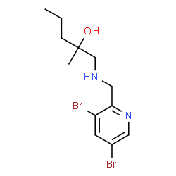 ChemSpider 2D Image | 1-{[(3,5-Dibromo-2-pyridinyl)methyl]amino}-2-methyl-2-pentanol | C12H18Br2N2O