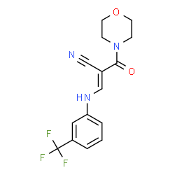 ChemSpider 2D Image | 2-(Morpholine-4-carbonyl)-3-(3-trifluoromethyl-phenylamino)-acrylonitrile | C15H14F3N3O2