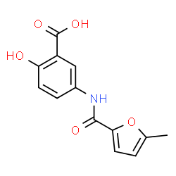 ChemSpider 2D Image | 2-Hydroxy-5-[(5-methyl-2-furoyl)amino]benzoic acid | C13H11NO5