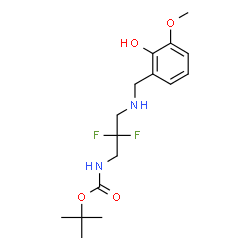 ChemSpider 2D Image | 2-Methyl-2-propanyl {2,2-difluoro-3-[(2-hydroxy-3-methoxybenzyl)amino]propyl}carbamate | C16H24F2N2O4