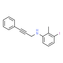 ChemSpider 2D Image | 3-Iodo-2-methyl-N-(3-phenyl-2-propyn-1-yl)aniline | C16H14IN
