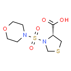 ChemSpider 2D Image | (4R)-3-(4-Morpholinylsulfonyl)-1,3-thiazolidine-4-carboxylic acid | C8H14N2O5S2
