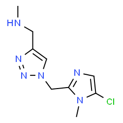 ChemSpider 2D Image | 1-{1-[(5-Chloro-1-methyl-1H-imidazol-2-yl)methyl]-1H-1,2,3-triazol-4-yl}-N-methylmethanamine | C9H13ClN6