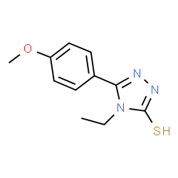 ChemSpider 2D Image | 4-Ethyl-5-(4-methoxyphenyl)-2,4-dihydro-3H-1,2,4-triazole-3-thione | C11H13N3OS
