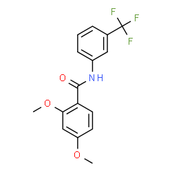 ChemSpider 2D Image | 2,4-Dimethoxy-N-[3-(trifluoromethyl)phenyl]benzamide | C16H14F3NO3