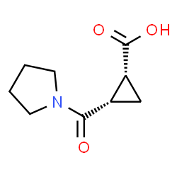 ChemSpider 2D Image | (1R,2S)-2-(1-Pyrrolidinylcarbonyl)cyclopropanecarboxylic acid | C9H13NO3