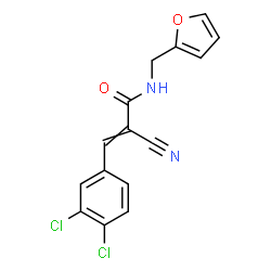 ChemSpider 2D Image | 2-Cyano-3-(3,4-dichlorophenyl)-N-(2-furylmethyl)acrylamide | C15H10Cl2N2O2
