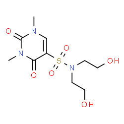 ChemSpider 2D Image | N,N-Bis(2-hydroxyethyl)-1,3-dimethyl-2,4-dioxo-1,2,3,4-tetrahydro-5-pyrimidinesulfonamide | C10H17N3O6S