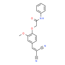 ChemSpider 2D Image | 2-[4-(2,2-Dicyanovinyl)-2-methoxyphenoxy]-N-phenylacetamide | C19H15N3O3