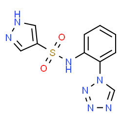 ChemSpider 2D Image | N-[2-(1H-Tetrazol-1-yl)phenyl]-1H-pyrazole-4-sulfonamide | C10H9N7O2S