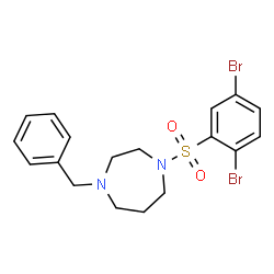 ChemSpider 2D Image | 1-Benzyl-4-[(2,5-dibromophenyl)sulfonyl]-1,4-diazepane | C18H20Br2N2O2S